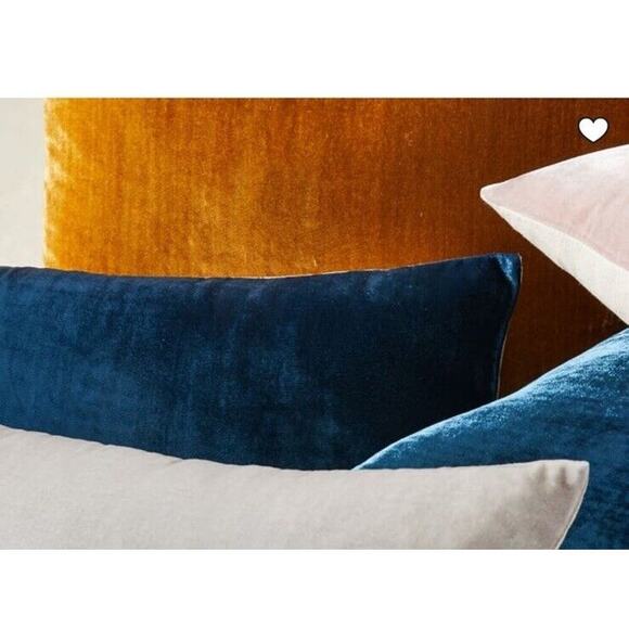 NWT West Elm King Size Velvet Sham Pillowcase Cover Royal Blue - Picture 2 of 7
